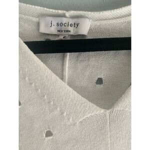 J. Society Open Hole White Sweater Size L